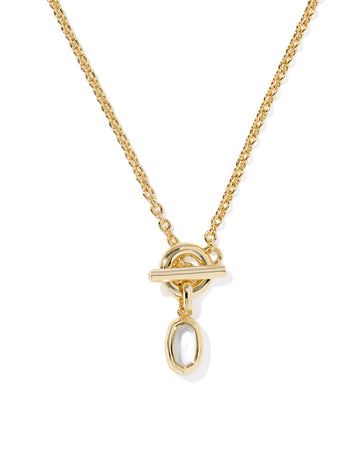 Kendra Scott Mini Elisa Toggle Pendant- Goldtone with Ivory Mother of Pearl